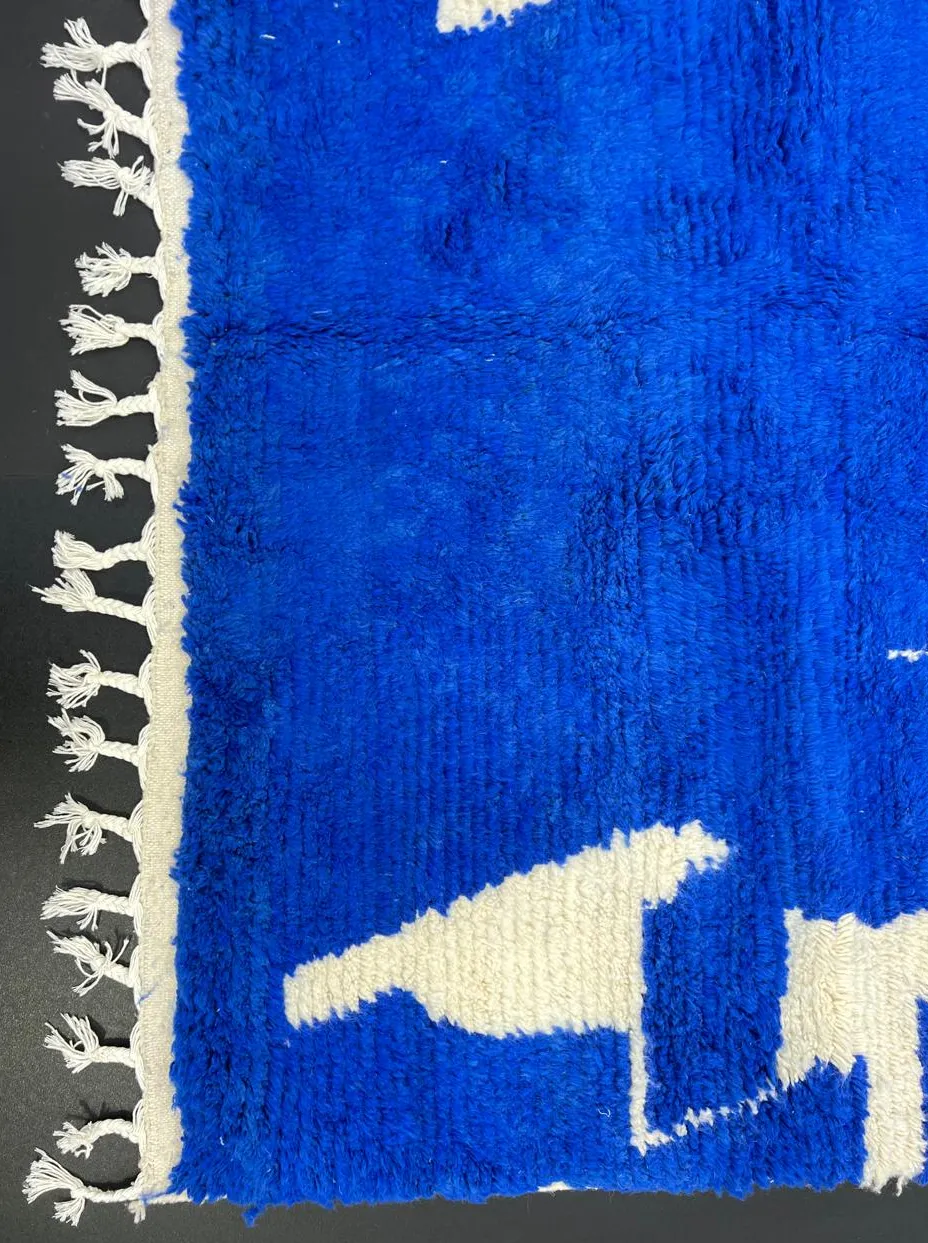 Tapis de couloir berbère Mhamid bleu, vue 3 sur 4