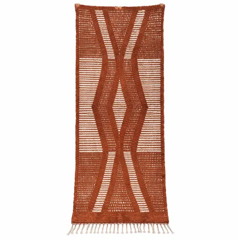 Tapis de couloir berbère Nkob marron — tapis berbères contemporains