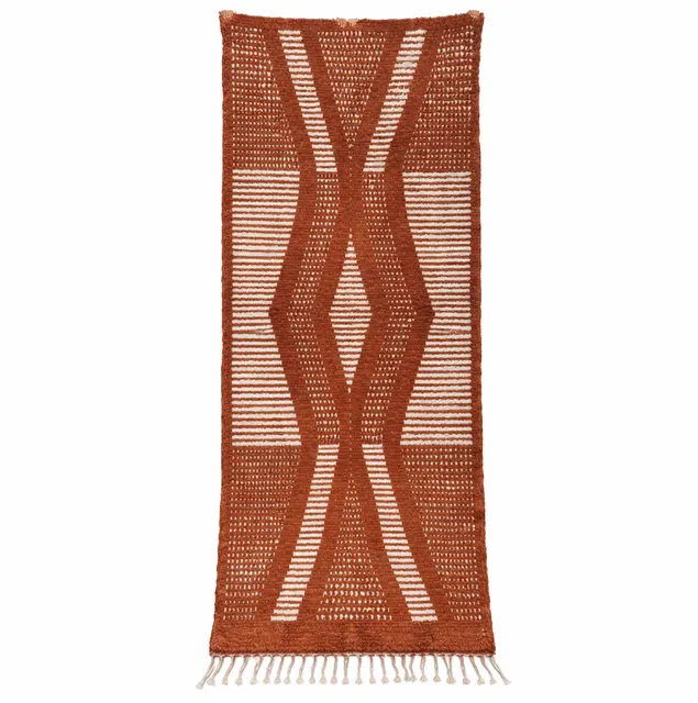 Tapis de couloir berbère Nkob marron — tapis berbères contemporains