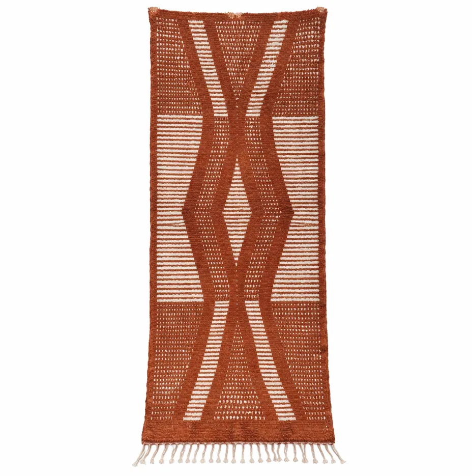 Tapis de couloir berbère Nkob marron — tapis berbères contemporains tissé à la main