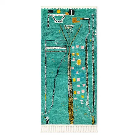 Tapis de couloir berbère Noun au dessin abstrait — tapis berbères contemporains