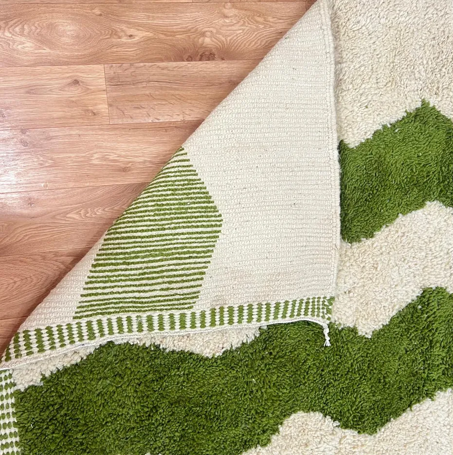 Tapis de couloir berbère Noun vert, vue 3 sur 4