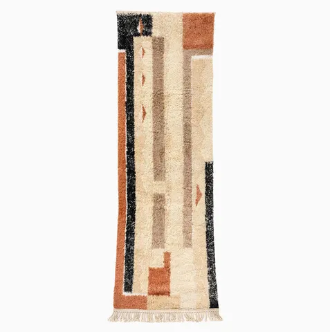 Tapis de couloir berbère Ourika aux motifs géométriques — tapis berbères contemporains
