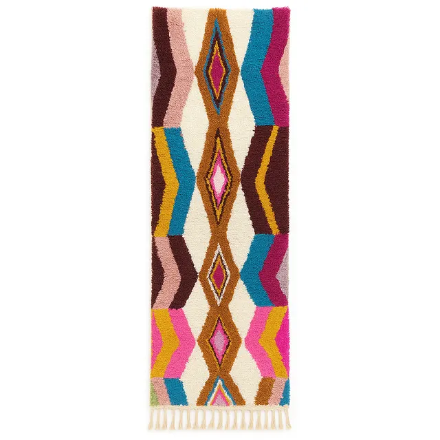 Tapis de couloir berbère Ouzoud multicolore — tapis berbères contemporains