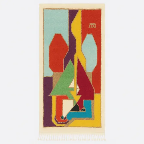Tapis de couloir berbère Rissani multicolore aux motifs géométriques — tapis berbères contemporains