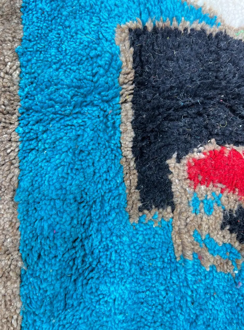 Tapis de couloir berbère Rissani multicolore aux motifs géométriques, vue 3 sur 4