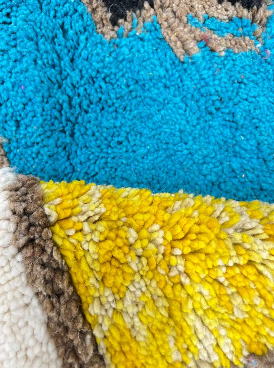Tapis de couloir berbère Rissani multicolore aux motifs géométriques, vue 4 sur 4