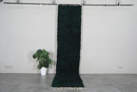 Tapis de couloir berbère Siman vert — tapis berbères contemporains