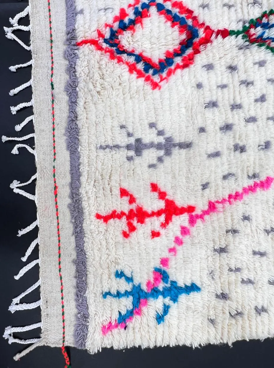 Tapis de couloir berbère Tabant multicolore à losanges, vue 3 sur 4
