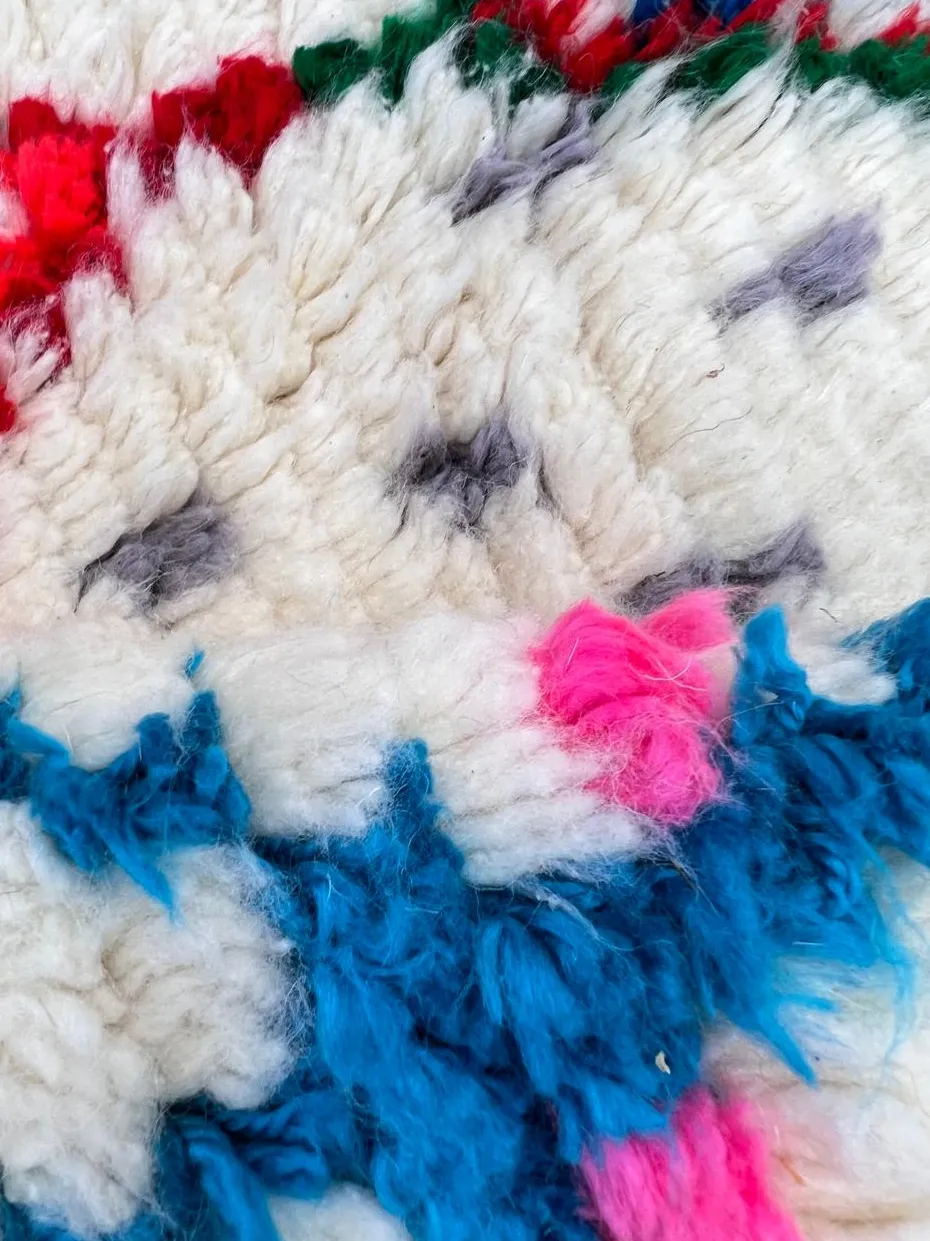 Tapis de couloir berbère Tabant multicolore à losanges, vue 4 sur 4