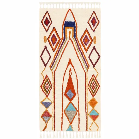 Tapis de couloir berbère Taddart aux motifs géométriques — tapis berbères contemporains