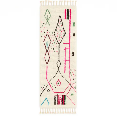 Tapis de couloir berbère Tafraout multicolore — tapis berbères contemporains