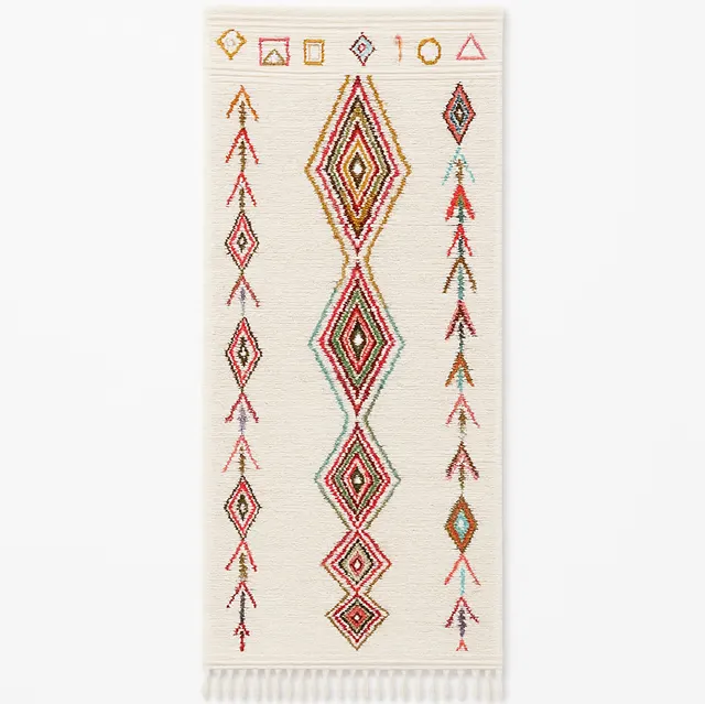 Tapis de couloir berbère Tagant multicolore à losanges — tapis berbères contemporains