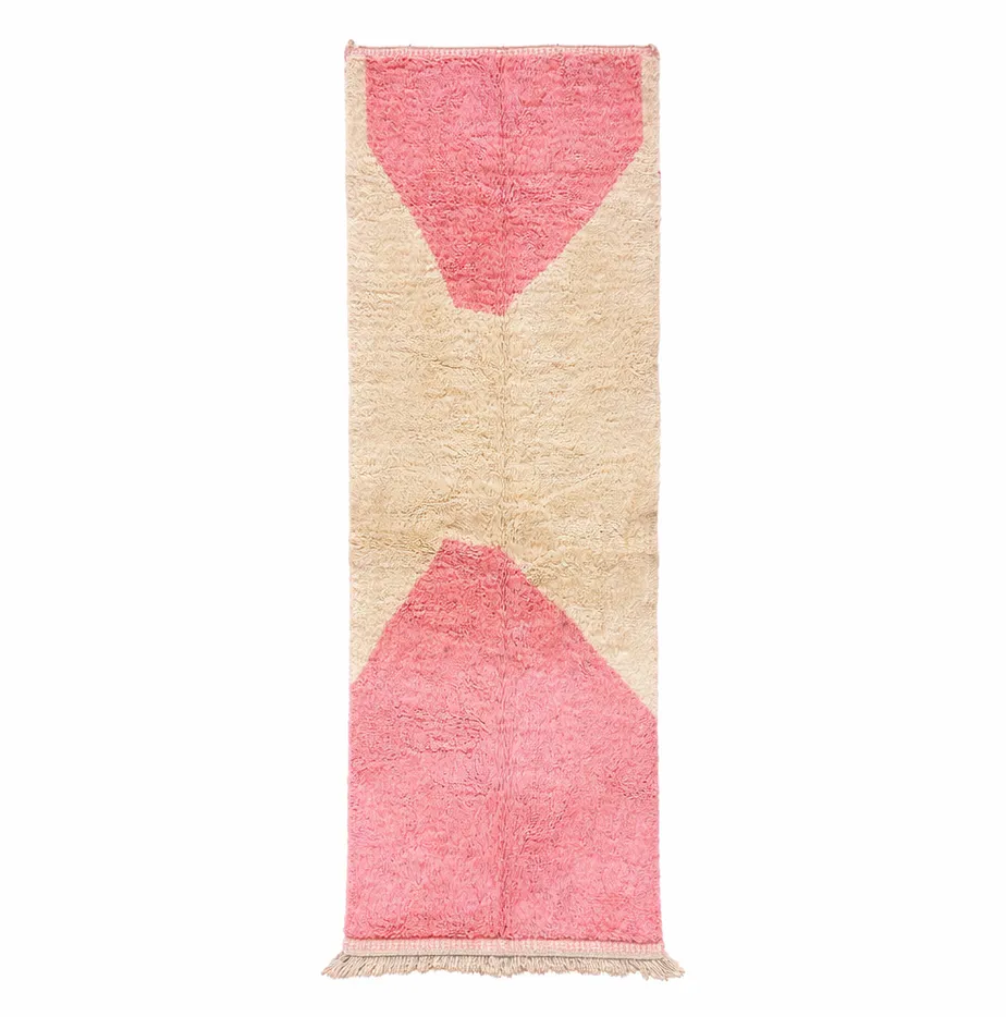 Tapis de couloir berbère Tagant rose — tapis berbères contemporains tissé à la main