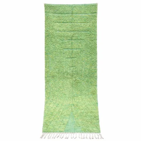 Tapis de couloir berbère Tagounite vert — tapis berbères contemporains