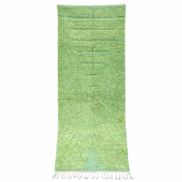 Tapis de couloir berbère Tagounite vert — tapis berbères contemporains