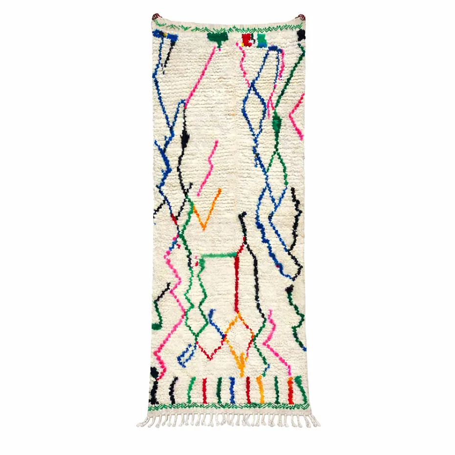 Tapis de couloir berbère Tahla au dessin abstrait — tapis berbères contemporains tissé à la main