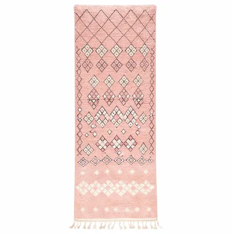 Tapis de couloir berbère Talsint rose — tapis berbères contemporains