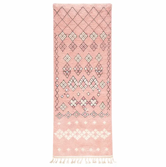Tapis de couloir berbère Talsint rose — tapis berbères contemporains