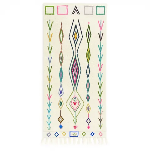 Tapis de couloir berbère Tamda multicolore — tapis berbères contemporains