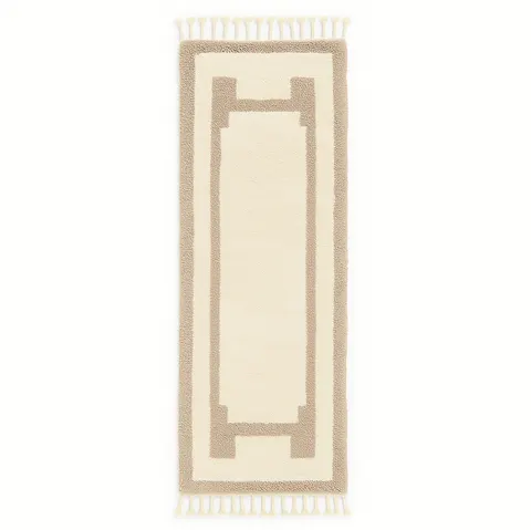 Tapis de couloir berbère Taroudant blanc et beige — tapis berbères contemporains