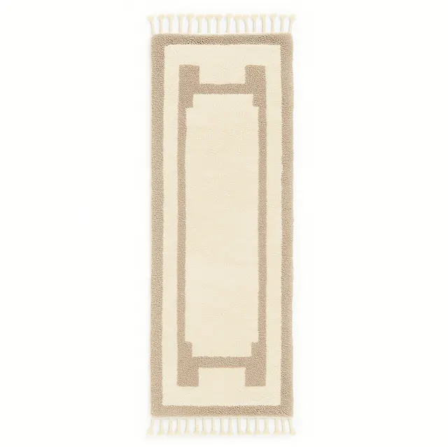 Tapis de couloir berbère Taroudant blanc et beige — tapis berbères contemporains