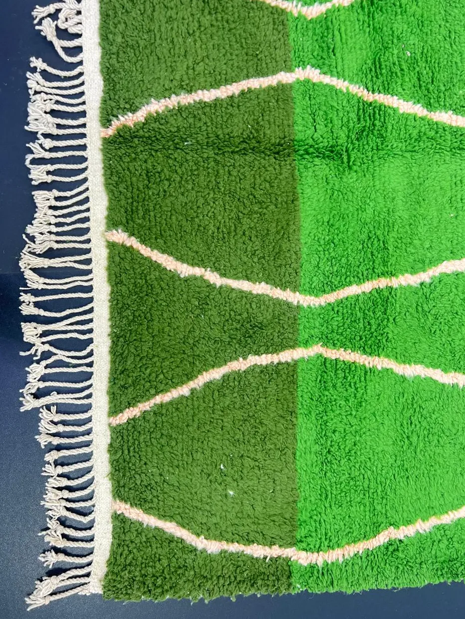 Tapis de couloir berbère Tata vert, vue 3 sur 4