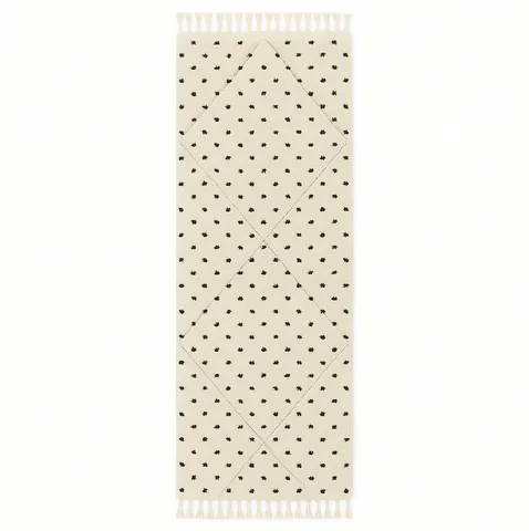 Tapis de couloir berbère Tazaghart noir et blanc uni — tapis berbères contemporains