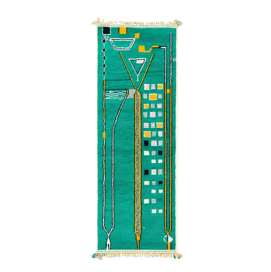 Tapis de couloir berbère Tazekka à lignes — tapis berbères contemporains tissé à la main