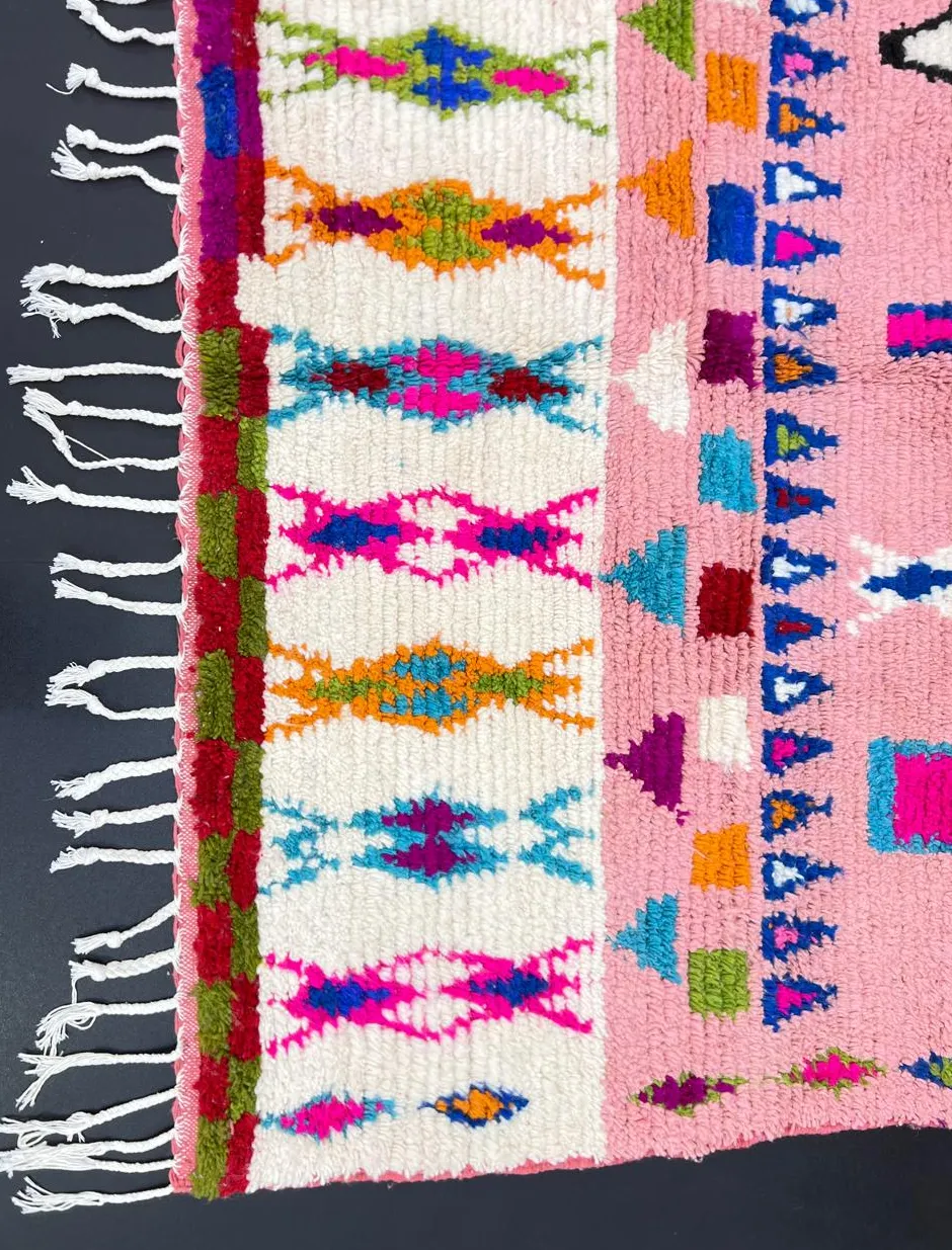 Tapis de couloir berbère Tazekka rose, vue 3 sur 4