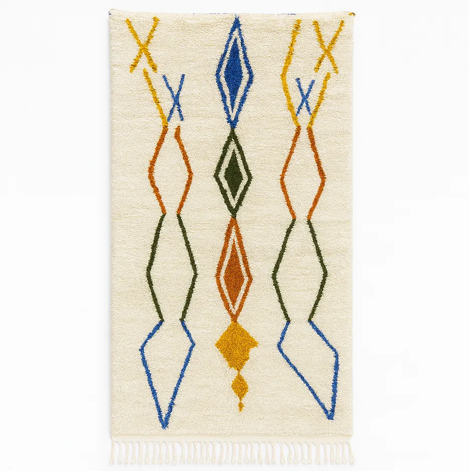 Tapis de couloir berbère Tazzarine à losanges — tapis berbères contemporains tissé à la main