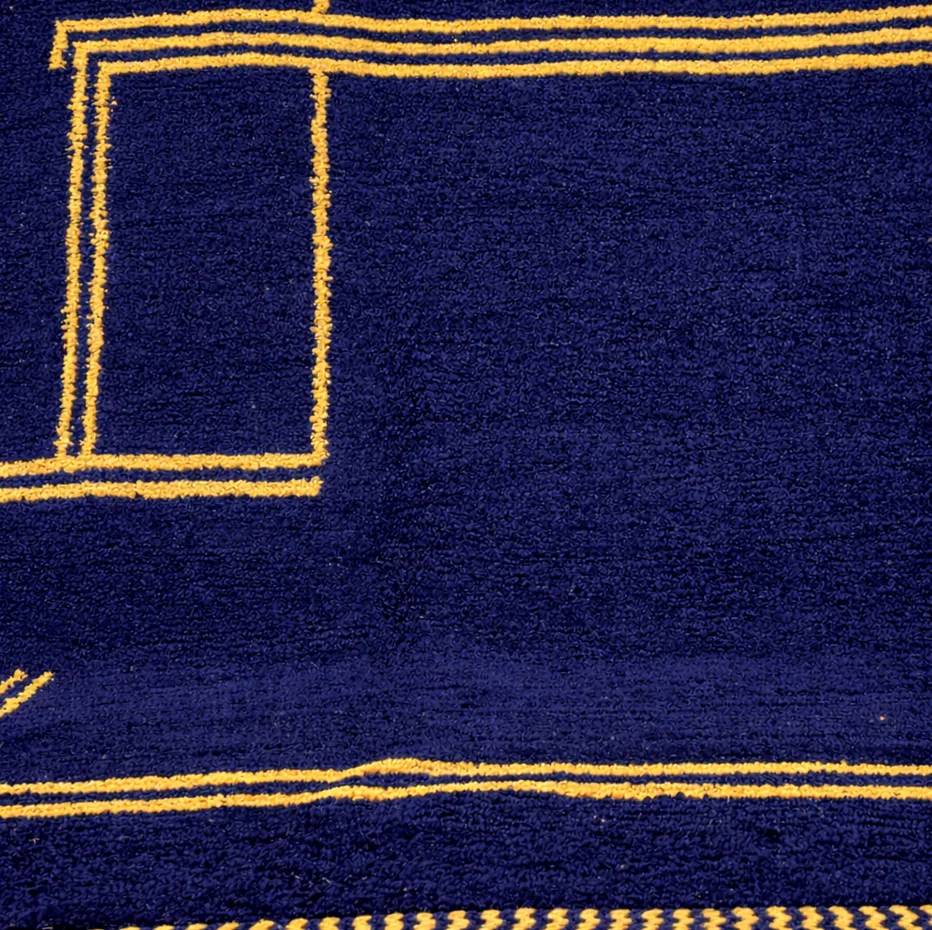 Tapis de couloir berbère Tensift bleu à lignes, vue 4 sur 4