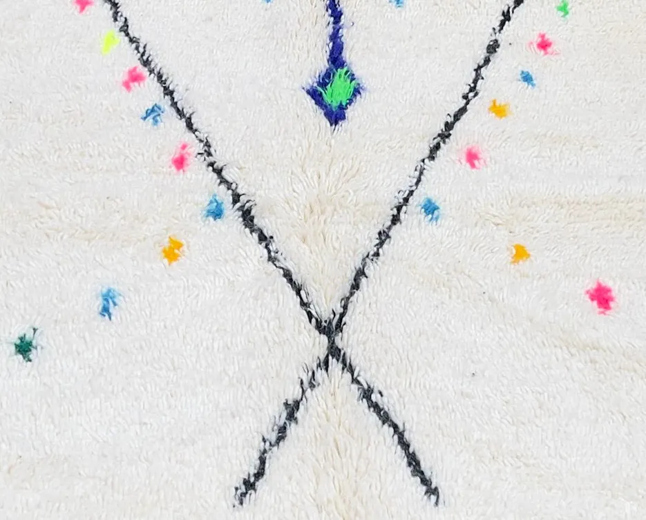 Tapis de couloir berbère Tessaout blanc uni, vue 3 sur 4