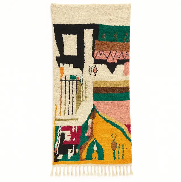 Tapis de couloir berbère Tichka multicolore — tapis berbères contemporains