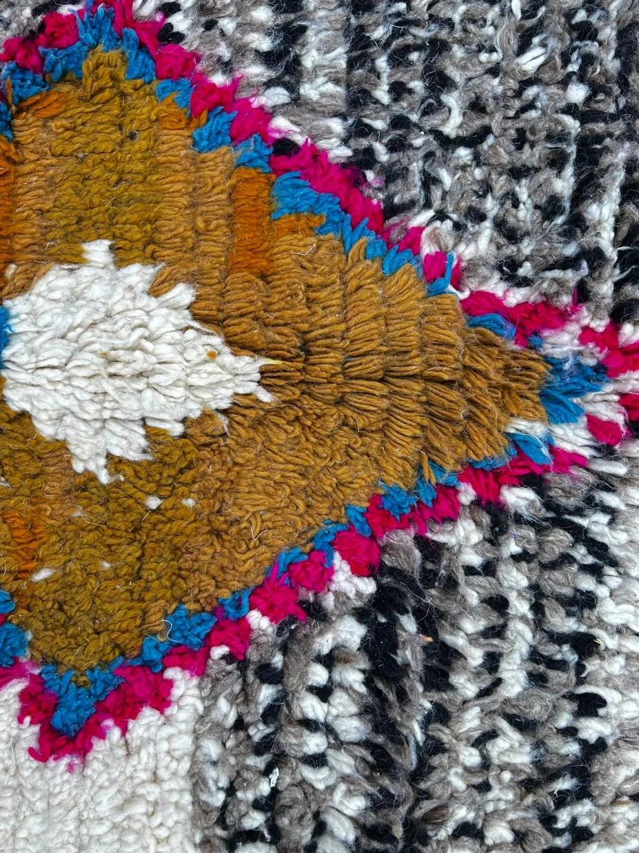 Tapis de couloir berbère Tifawt multicolore au dessin abstrait, vue 3 sur 4
