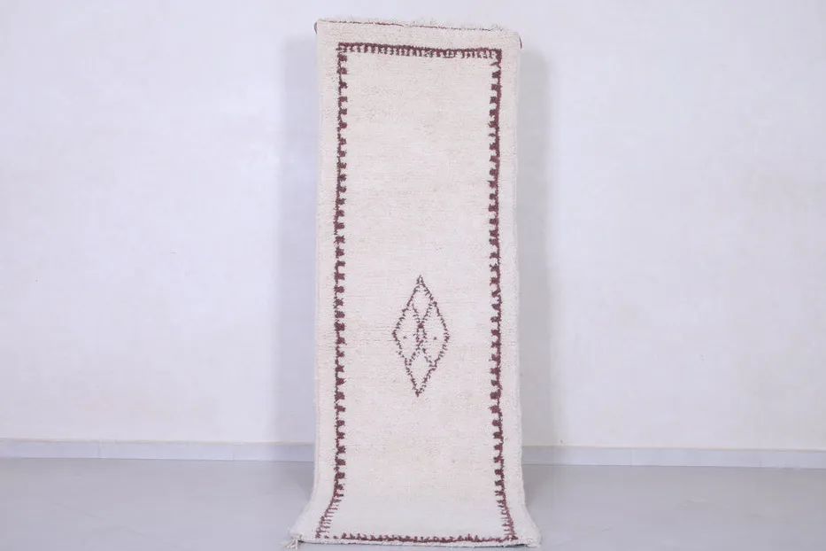 Tapis de couloir berbère Tigmi crème et marron — tapis berbères contemporains tissé à la main