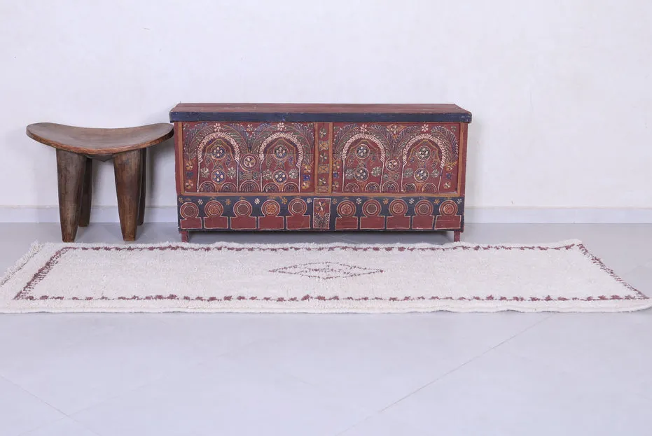 Tapis de couloir berbère Tigmi crème et marron, vue 3 sur 7