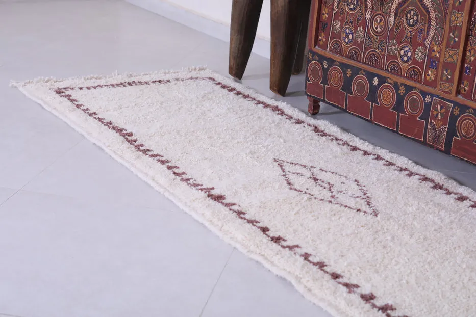 Tapis de couloir berbère Tigmi crème et marron, vue 4 sur 7