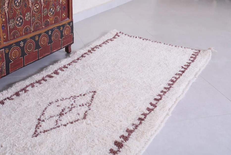 Tapis de couloir berbère Tigmi crème et marron, vue 5 sur 7