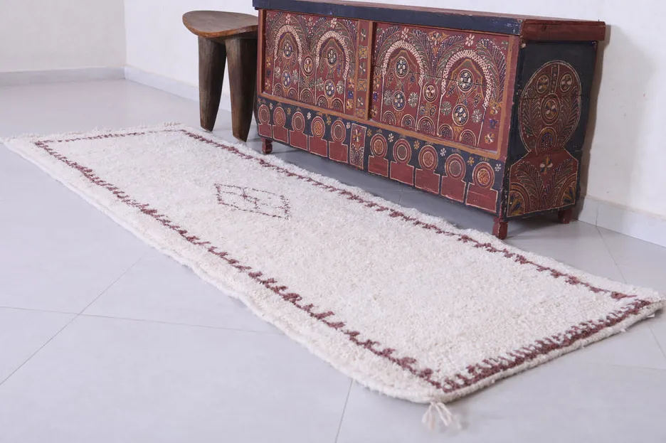 Tapis de couloir berbère Tigmi crème et marron, vue 6 sur 7