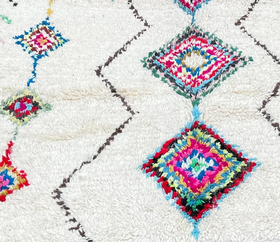 Tapis de couloir berbère Tigmi multicolore à losanges, vue 4 sur 4