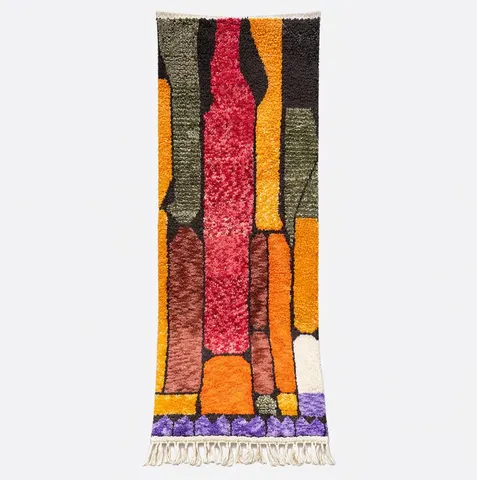 Tapis de couloir berbère Timahdite au dessin abstrait — tapis berbères contemporains