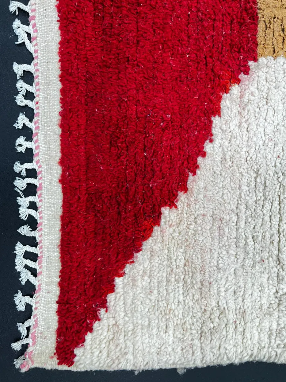 Tapis de couloir berbère Tinhinan multicolore au dessin abstrait, vue 3 sur 4