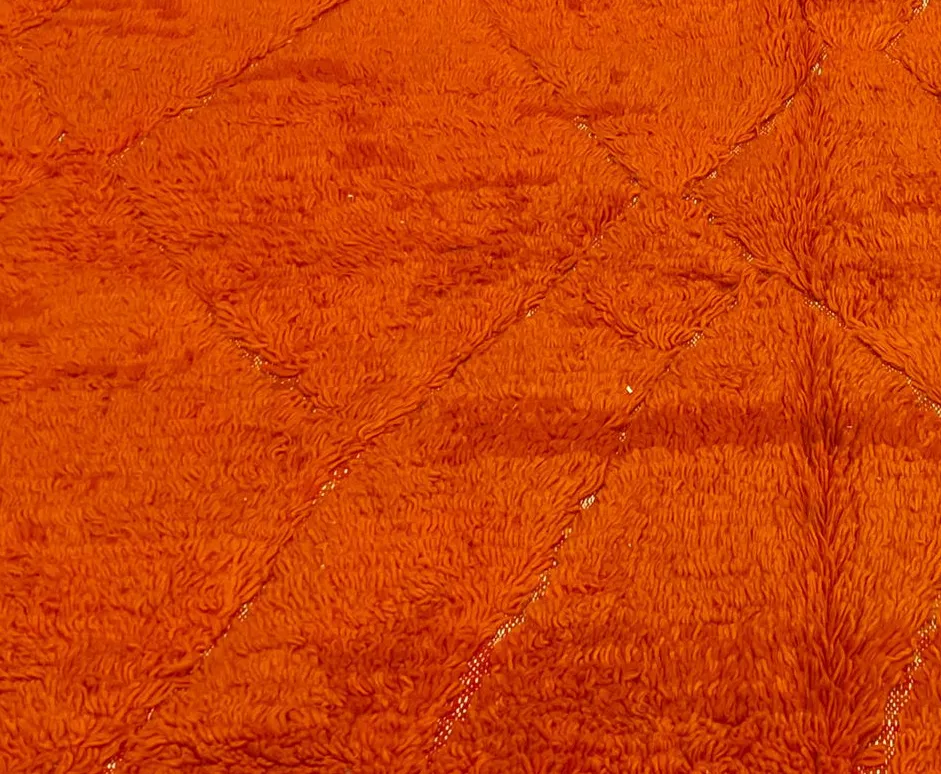 Tapis de couloir berbère Tiziri orange à losanges, vue 4 sur 4