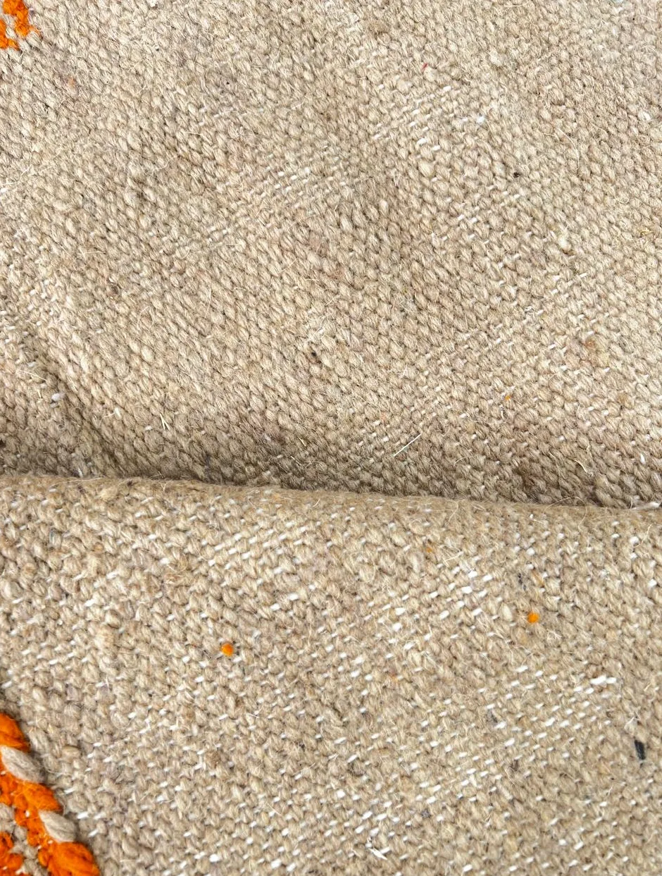 Tapis de couloir berbère Tiznit orange au dessin abstrait, vue 4 sur 4
