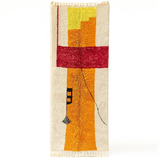 Tapis de couloir berbère Toubkal au dessin abstrait — tapis berbères contemporains