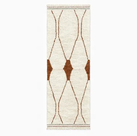 Tapis de couloir berbère Winaruz à losanges — tapis berbères contemporains