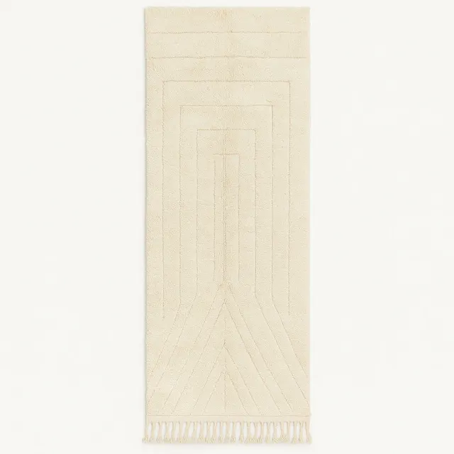 Tapis de couloir berbère Zagora blanc uni — tapis berbères contemporains