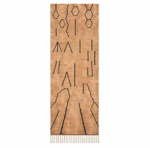 Tapis de couloir berbère Zat beige — tapis berbères contemporains
