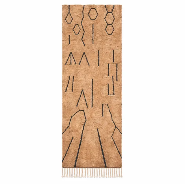 Tapis de couloir berbère Zat beige — tapis berbères contemporains